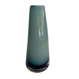 Hand Blown Art Glass Vase Tilts To One Side 6”